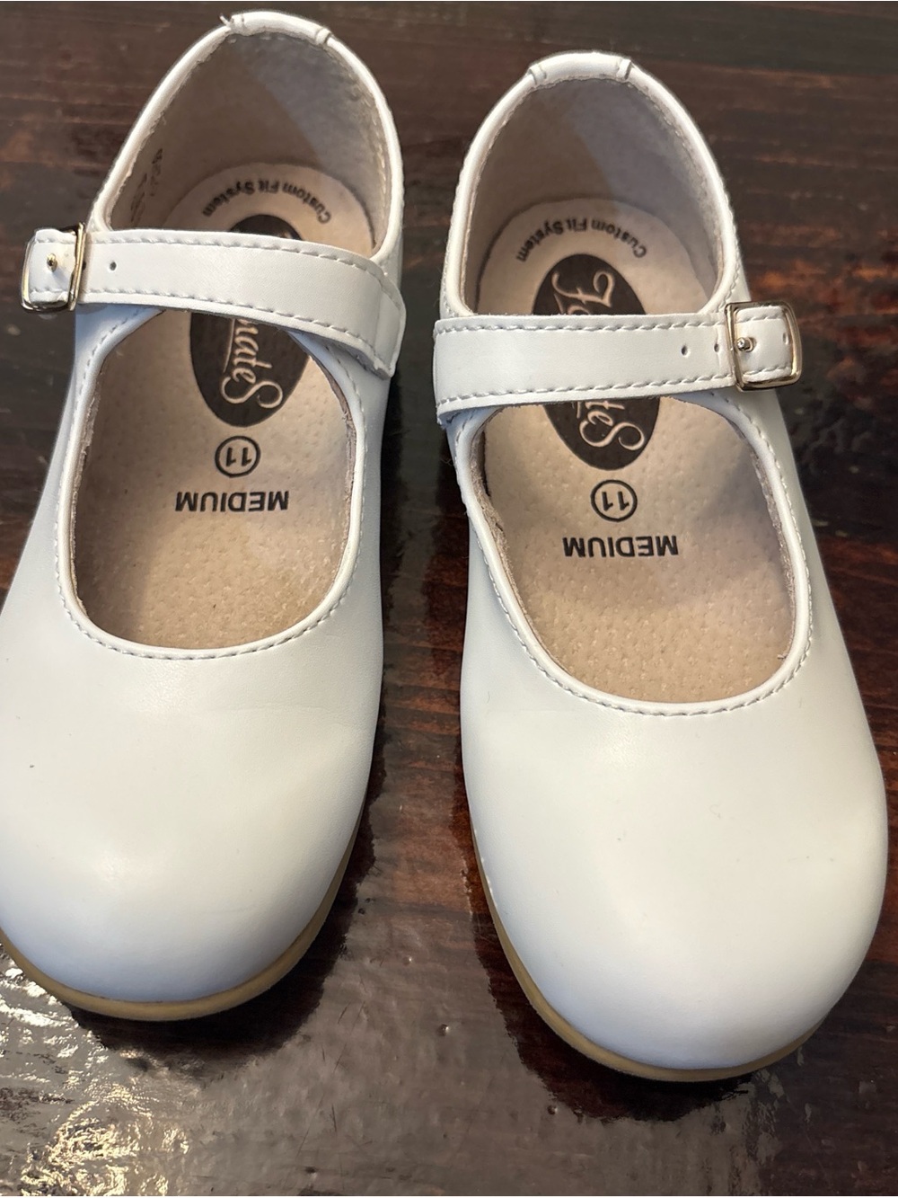 FootMates White Girls Mary Jane Dress Shoes